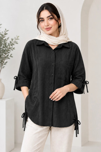 شومیز مانتویی مدل بند بغل جنس بیلون درجه یک